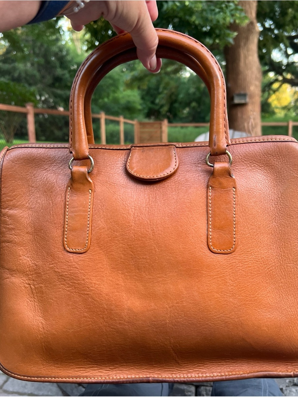 Vintage Bonnie Cashin for Meyers Tan Leather Slim Satchel-rare piece
